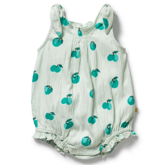 Wilson & Frenchy Organic Tie Playsuit - Apple Papple
