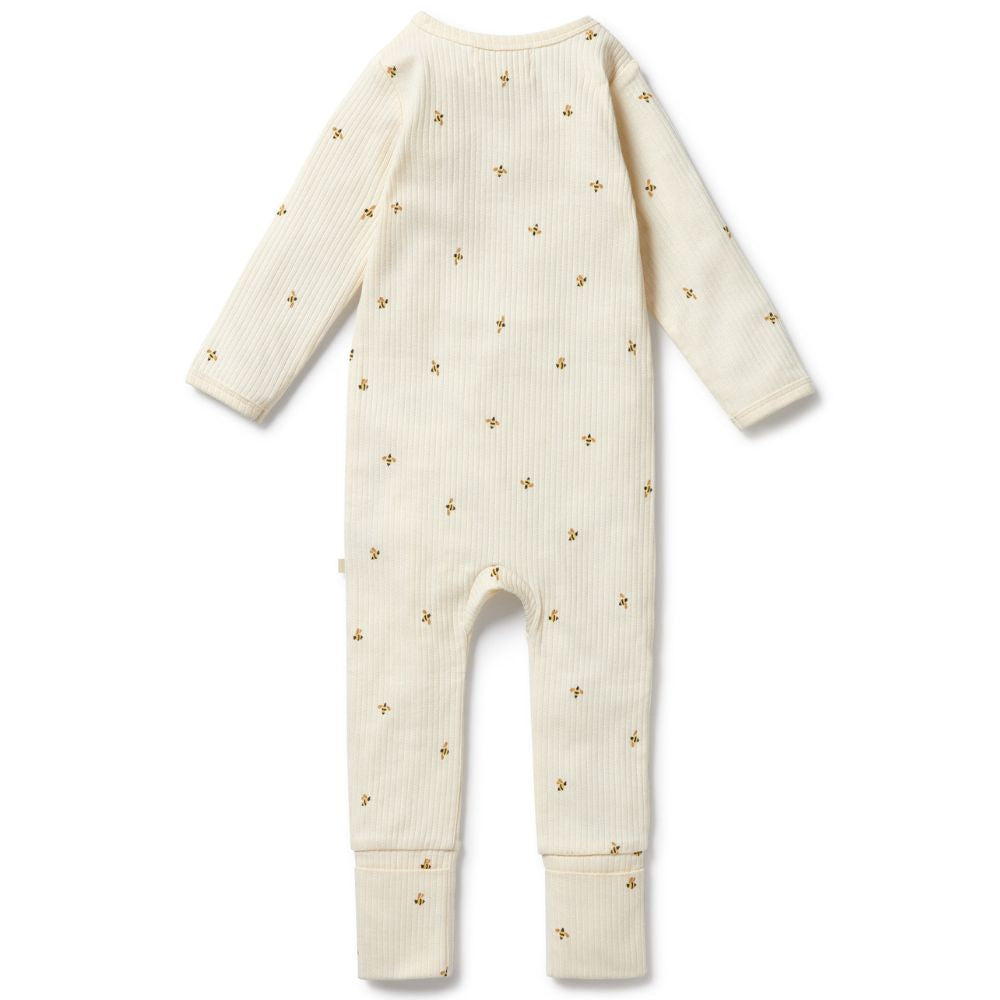 Wilson & Frenchy Organic Zipsuit with Feet - Bee Mine
