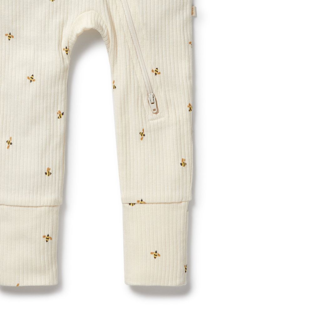 Wilson & Frenchy Organic Zipsuit with Feet - Bee Mine