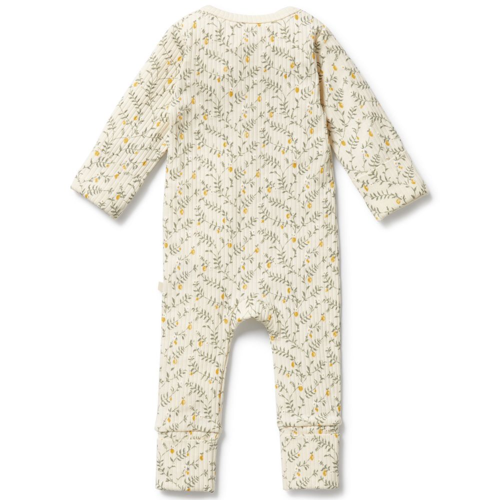 Wilson & Frenchy Organic Zipsuit with Feet - Lemon Leaf