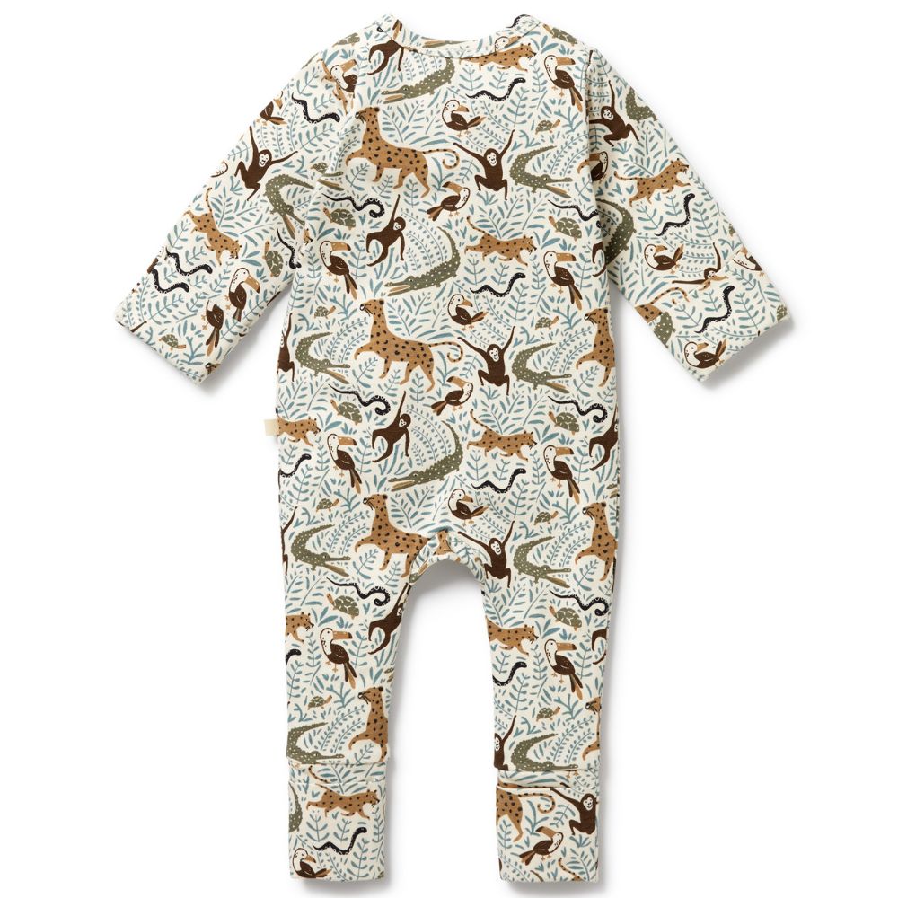 Wilson & Frenchy Organic Zipsuit with Feet - Mini Jungle