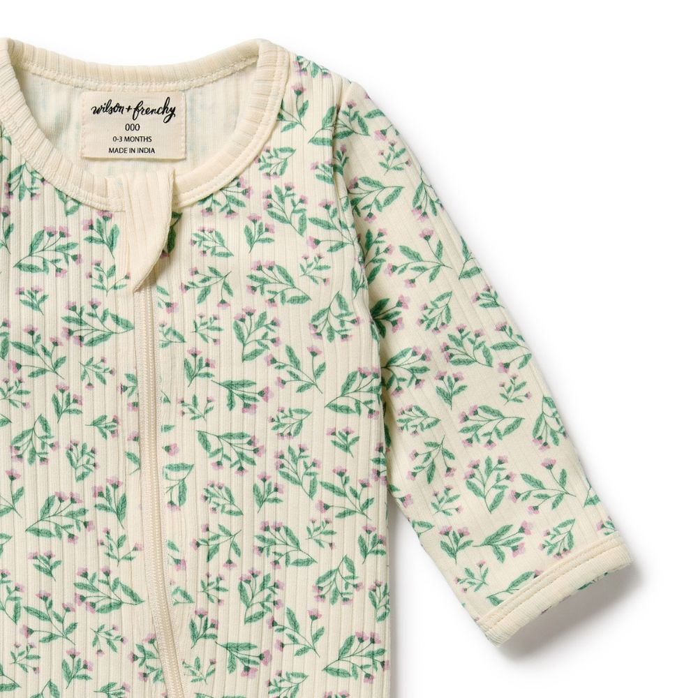 Wilson & Frenchy Organic Zipsuit with Feet - Periwinkle