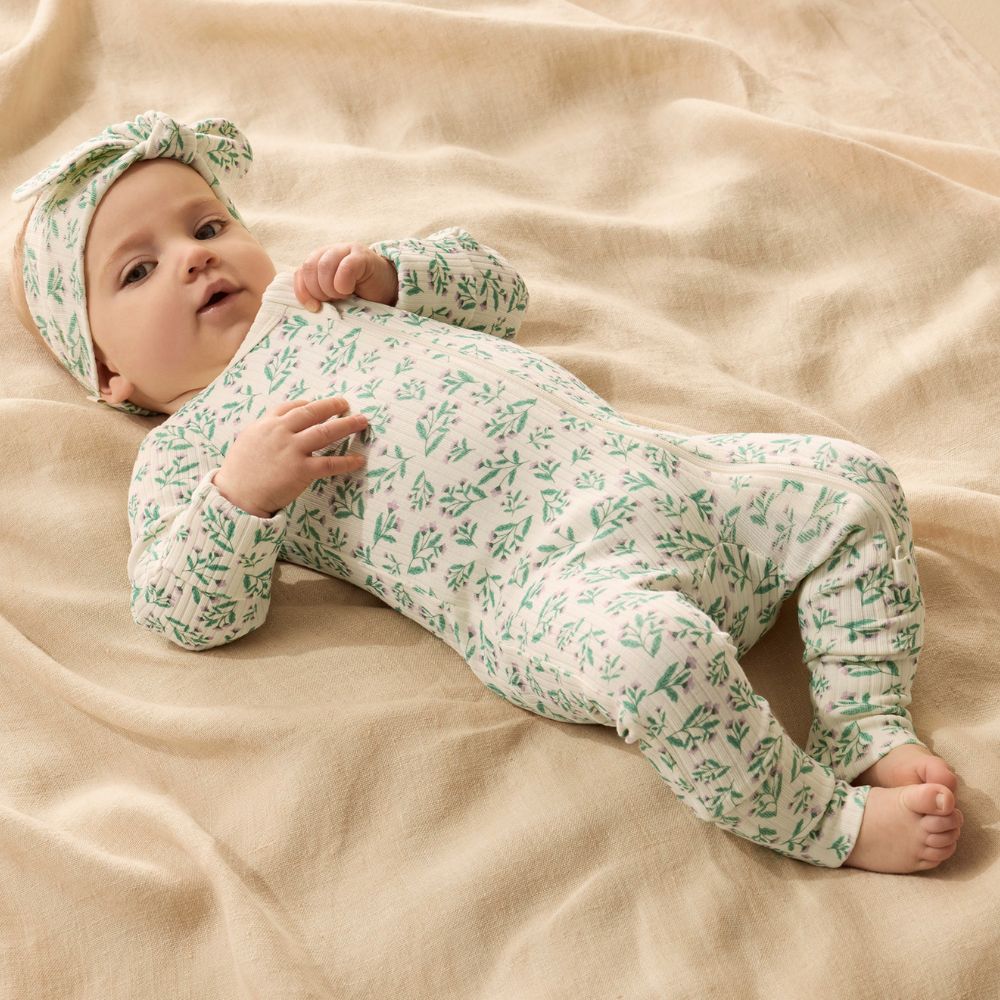 Wilson & Frenchy Organic Zipsuit with Feet - Periwinkle