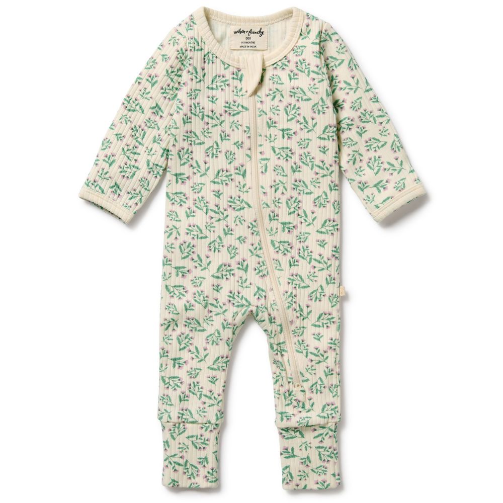 Wilson & Frenchy Organic Zipsuit with Feet - Periwinkle