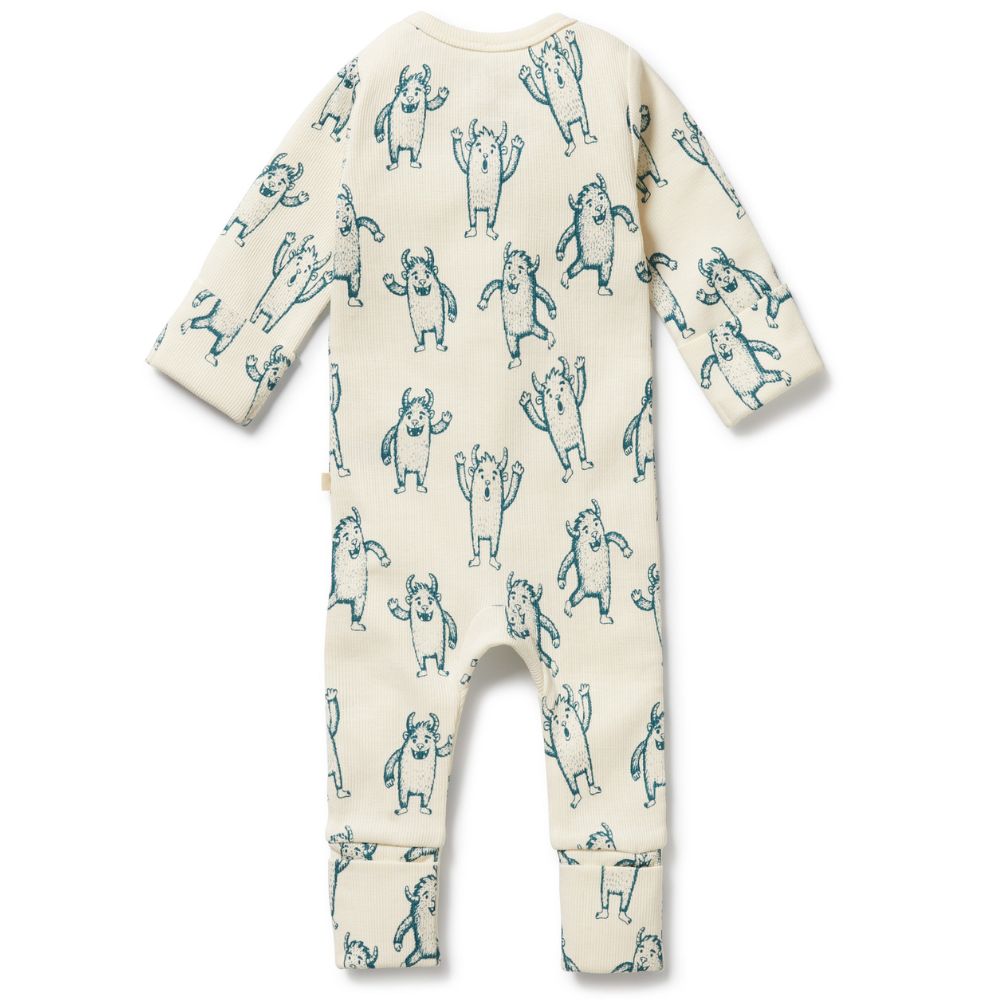 Wilson & Frenchy Organic Zipsuit with Feet - Yeti
