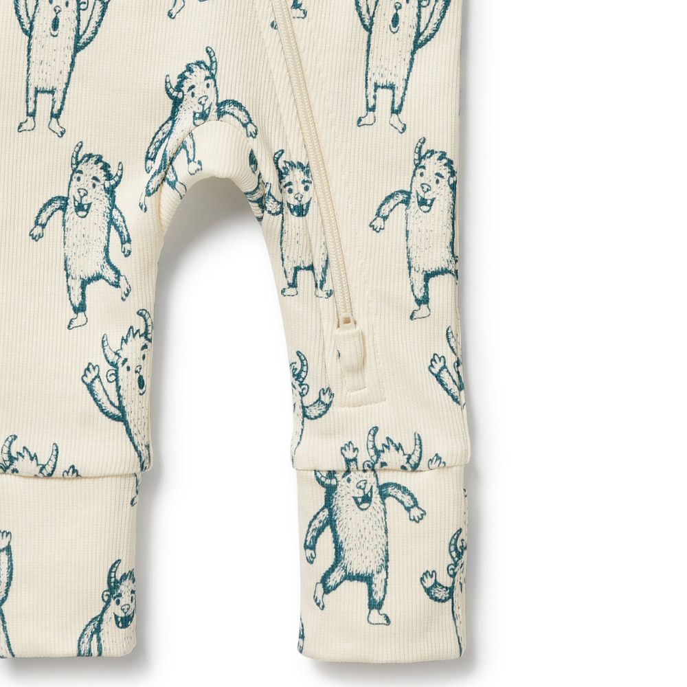 Wilson & Frenchy Organic Zipsuit with Feet - Yeti