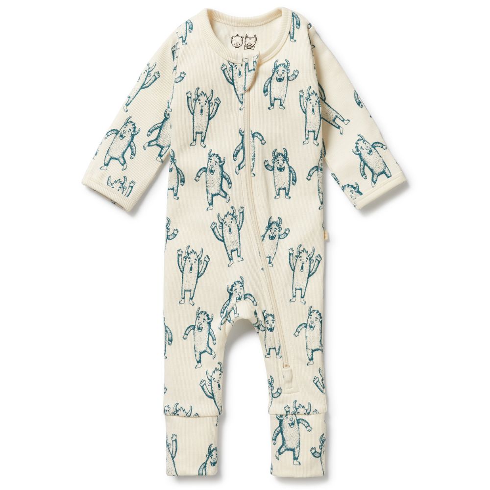 Wilson & Frenchy Organic Zipsuit with Feet - Yeti
