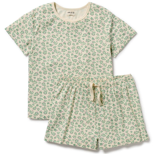 Wilson & Frenchy Organic Cotton Drop Needle Women's Pyjamas - Periwinkle