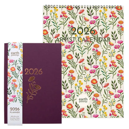 Earth Greetings 2026 Planner + Calendar Bundle