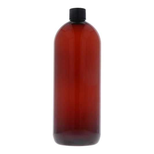 Amber PET Plastic Screw Cap Bottle - 1 litre