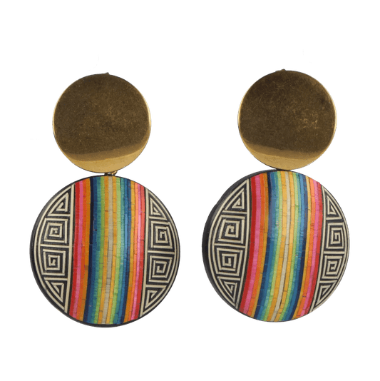 Casa Bonita Handcrafted Wooden Wheat Veneer Earrings