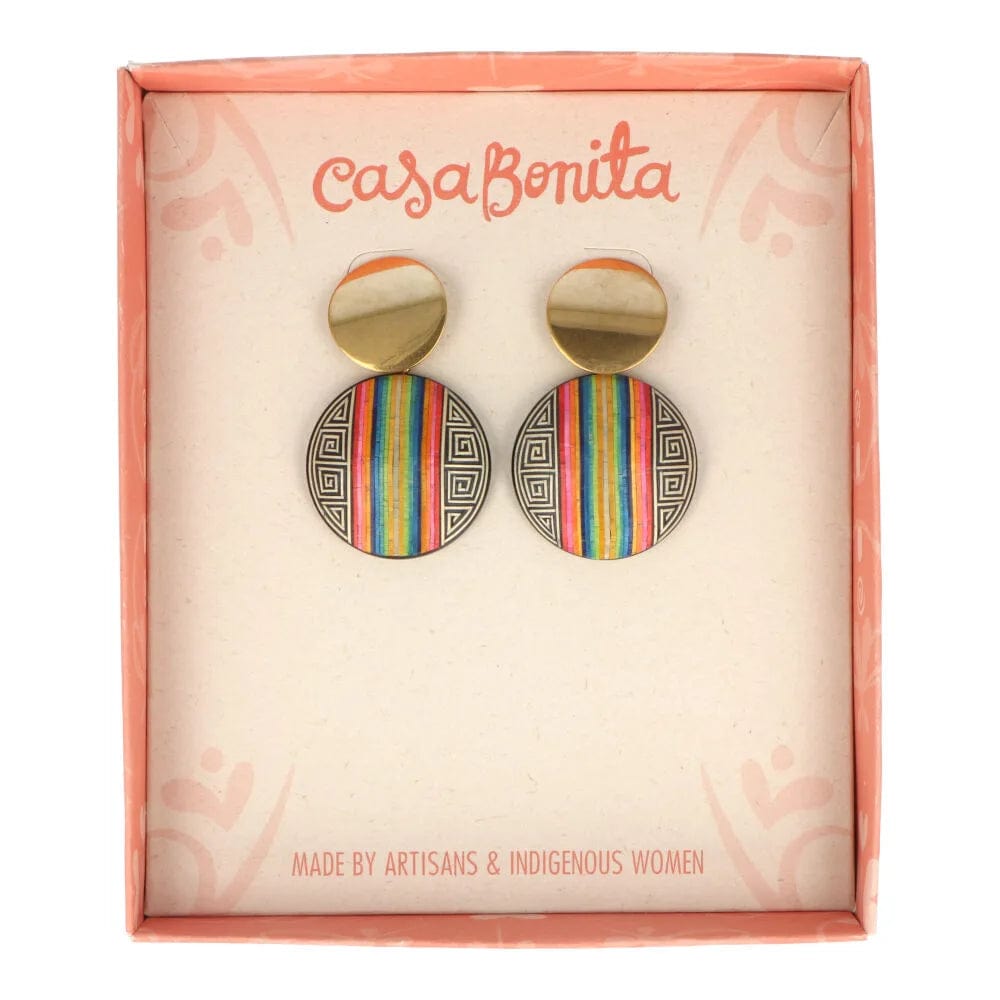 Casa Bonita Handcrafted Wooden Wheat Veneer Earrings