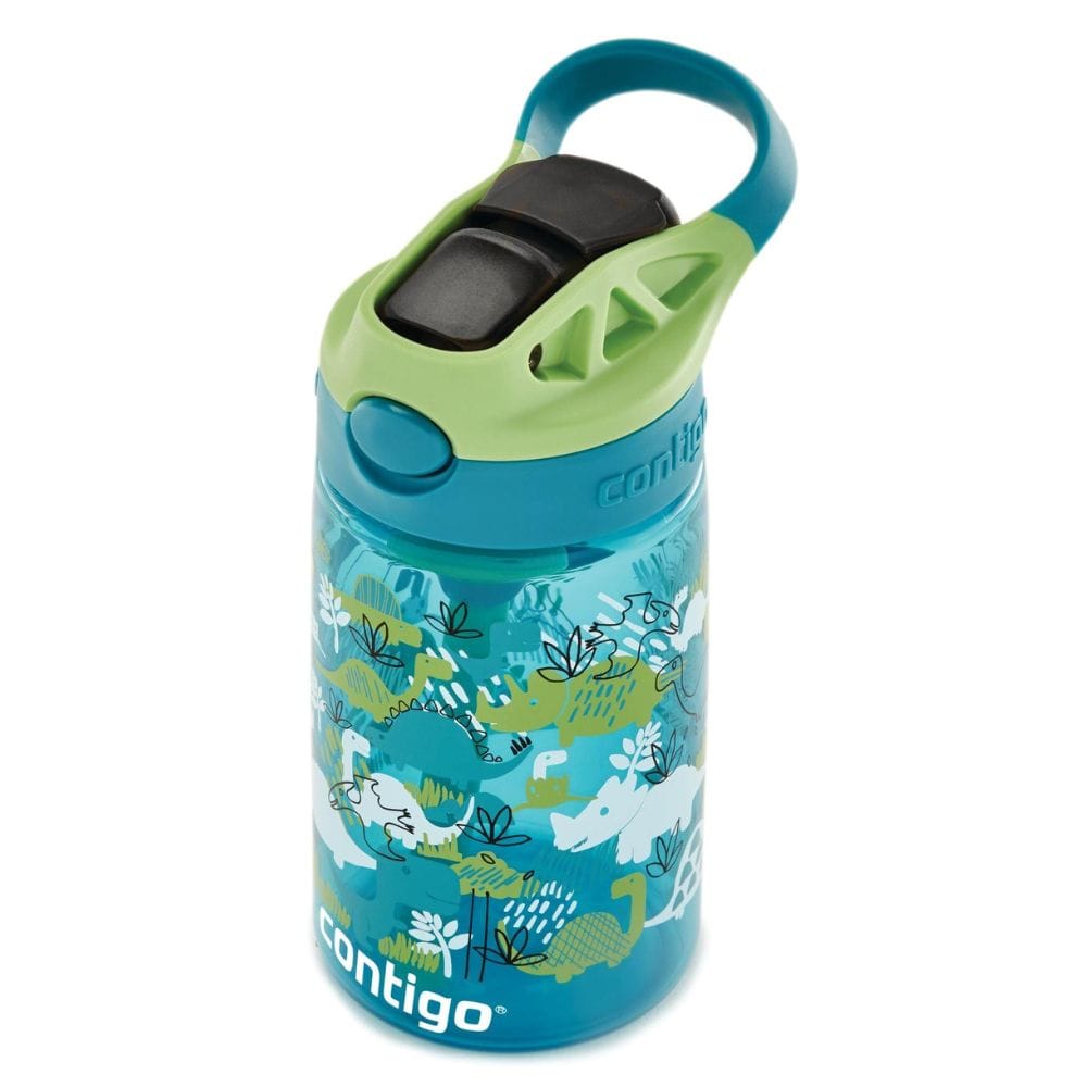 Contigo Kids 415ml Autospout Plastic Water Bottles - Blue Dinosaur