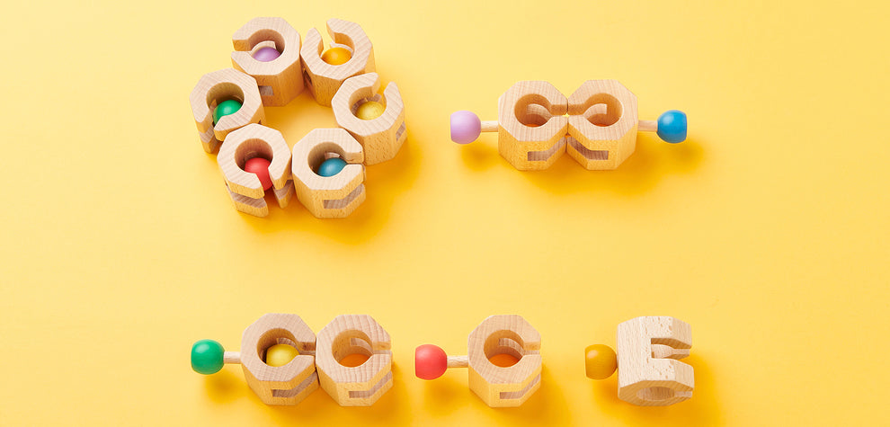 Geni Toys Wooden Connectable Chain Cobit - 6 Pieces