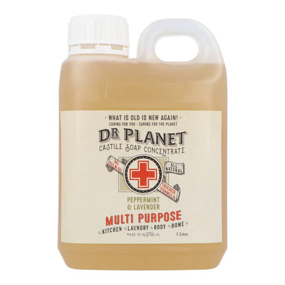 Dr Planet Castile Soap 1L Peppermint & Lavender