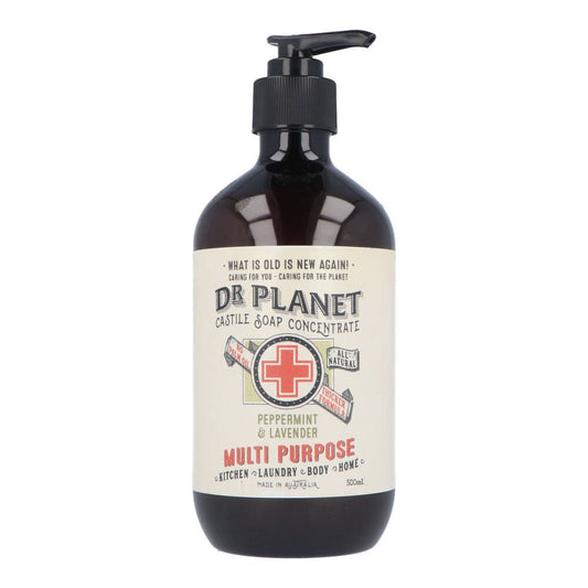 Dr Planet Castile Soap 500ml Peppermint & Lavender