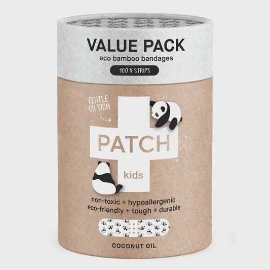 Patch Kids Natural Bamboo Bandages Value Pack 100 - Coconut oil