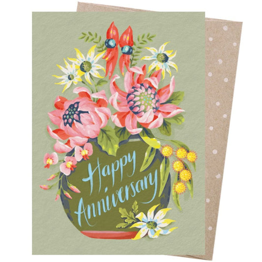 Earth Greetings Card - Jayne Branchflower - Happy Anniversary Vase