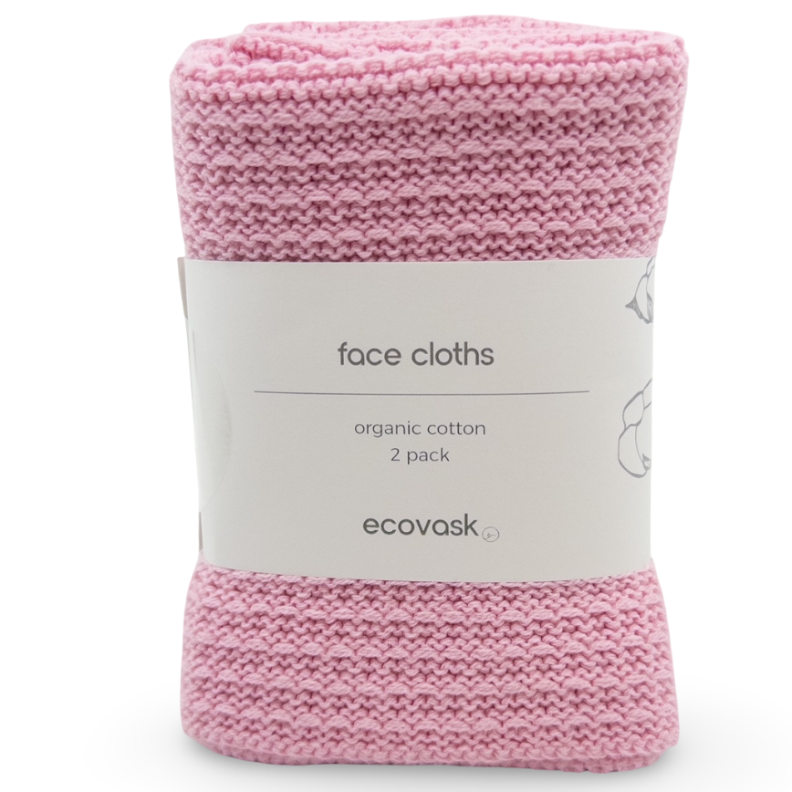 Ecovask Face Cloth 2pk Organic Cotton