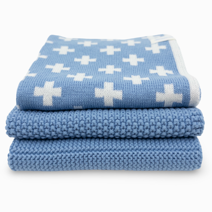 Ecovask Dish Cloth 3pc Variety Pack Organic Cotton