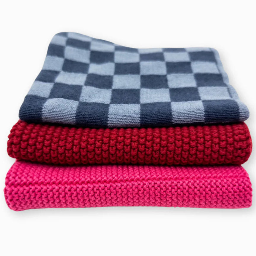 Ecovask Dish Cloth 3pc Variety Pack Organic Cotton