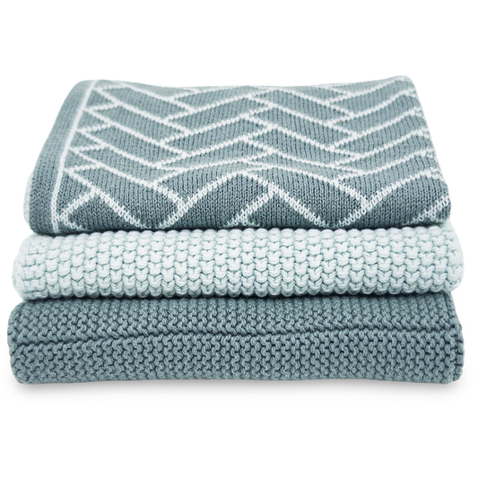Ecovask Dish Cloth 3pc Variety Pack Organic Cotton