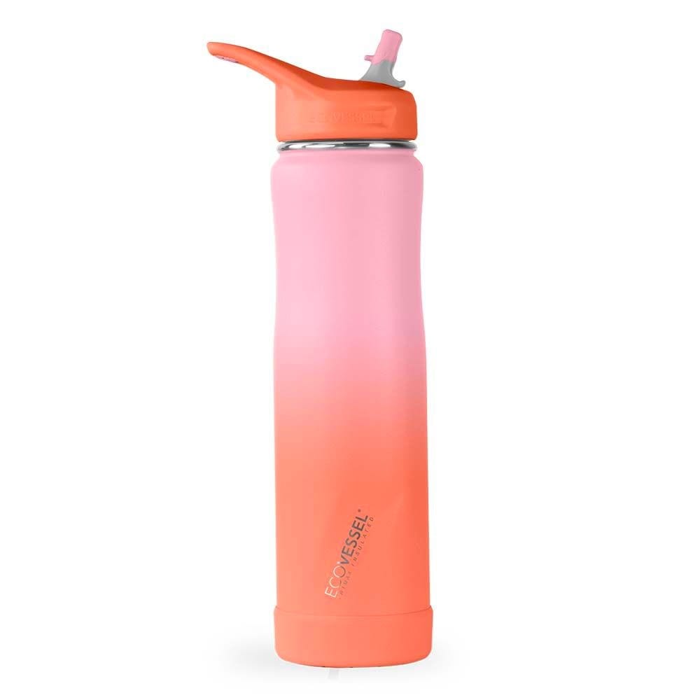 EcoVessel Summit Triple Insulated Bottle with Straw 700ml Coral Sands