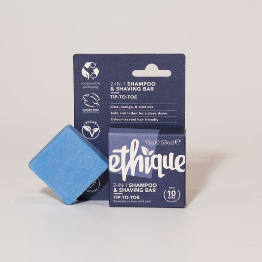 ETHIQUE Mini 15g Solid Shampoo & Shaving Bar - Tip-to-Toe