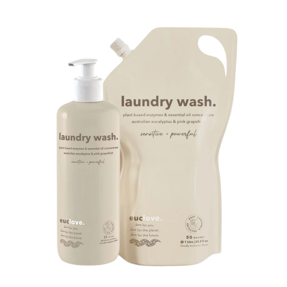 Euclove Laundry Detergent 500ml & 1L Refill Value Bundle