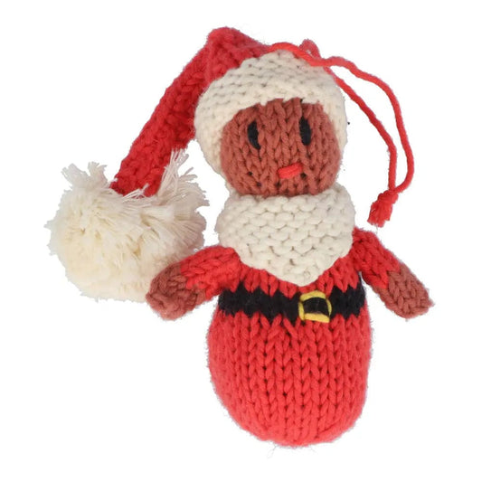 Fairtrade Hand Knitted Cotton Christmas Decoration - Father Christmas