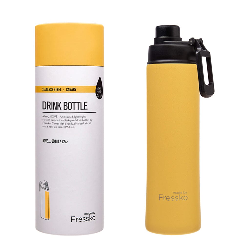 Fressko Insulated Stainless Bottle MOVE 660ml Sip Lid Canary