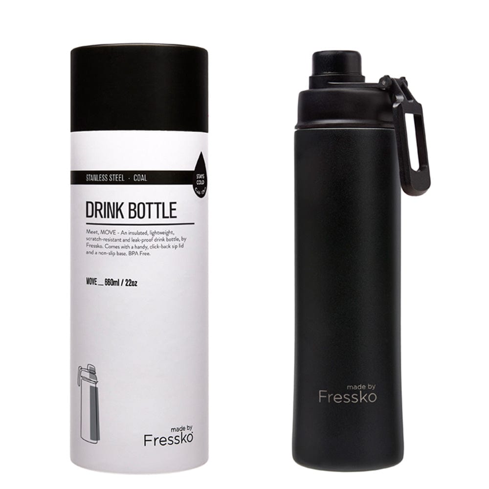 Fressko Insulated Stainless Bottle MOVE 660ml Sip Lid Coal