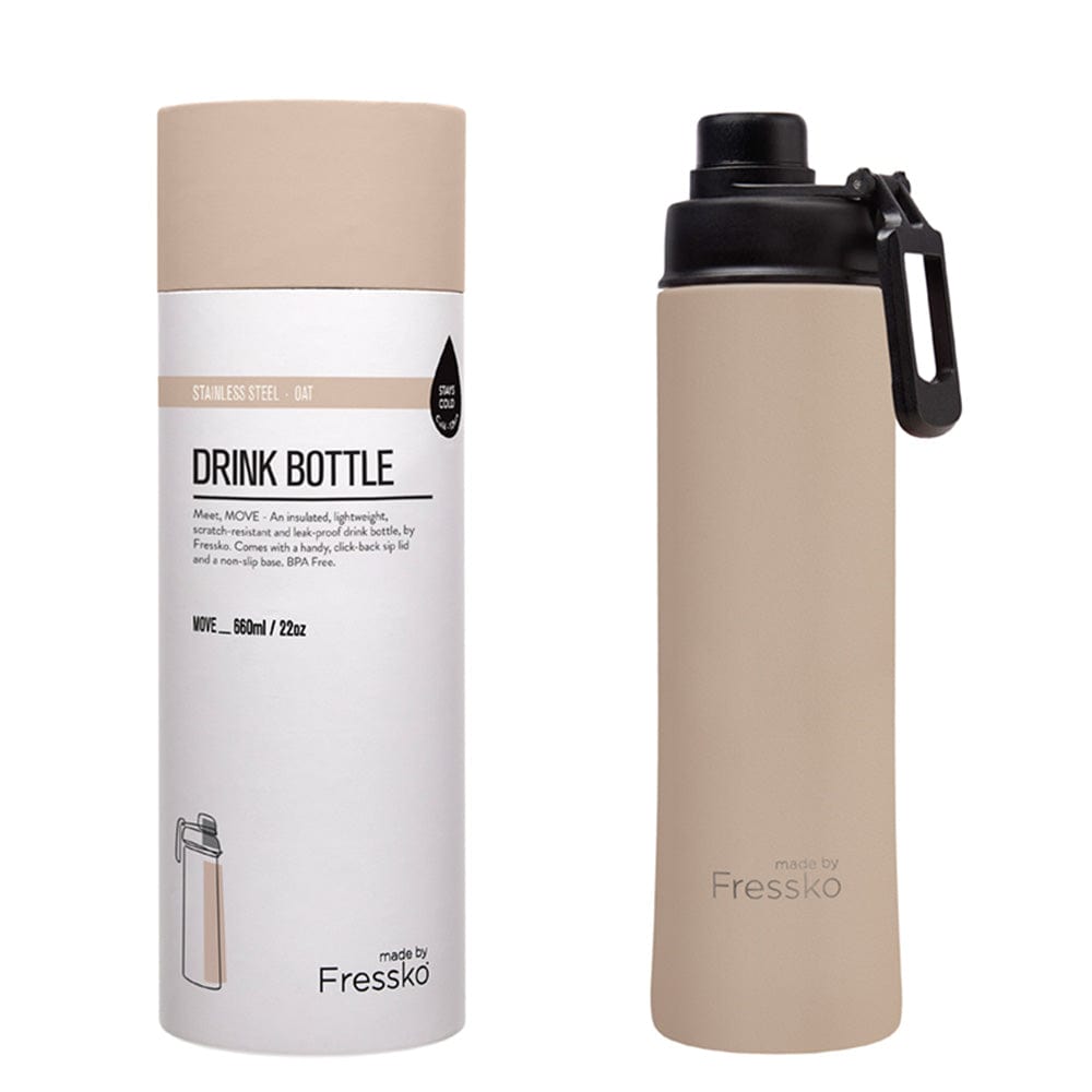 Fressko Insulated Stainless Bottle MOVE 660ml Sip Lid Oat