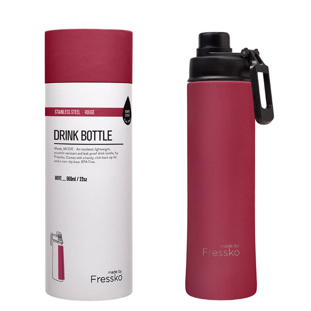 Fressko Insulated Stainless Bottle MOVE 660ml Sip Lid Rouge