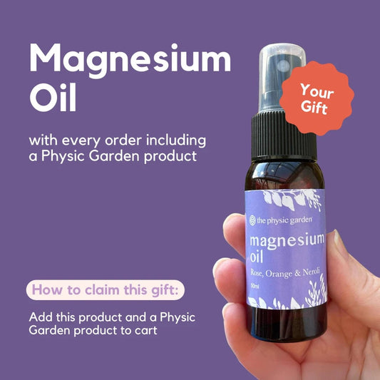GIFT The Physic Garden Magnesium Oil Spray 50ml when you include a Physic Garden product in your cart.