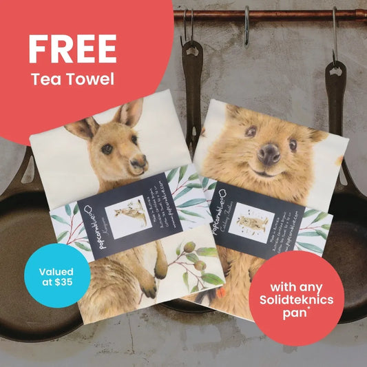 Your Gift - Tea Towel with any Solidteknics Pan. Valued at $35