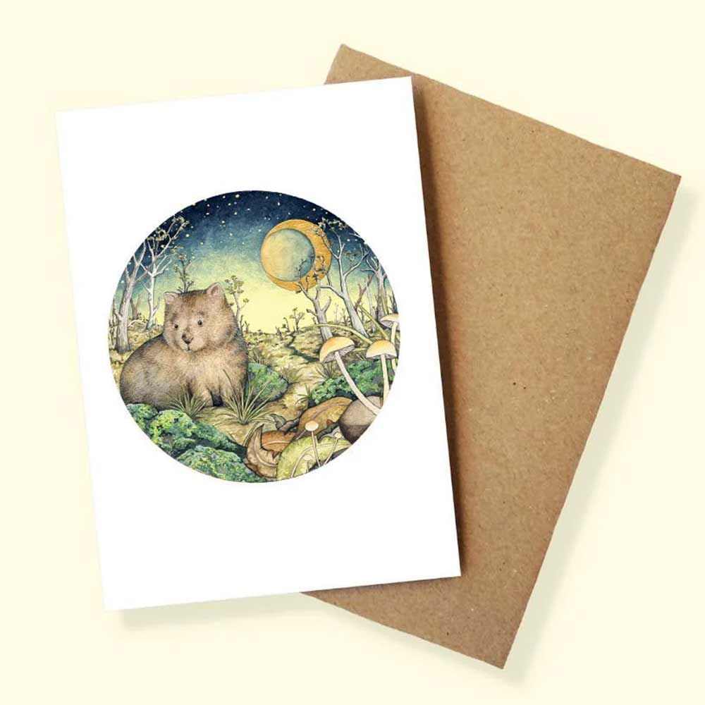 Ingrid Bartkowiak Art Card - Twilight Wombat