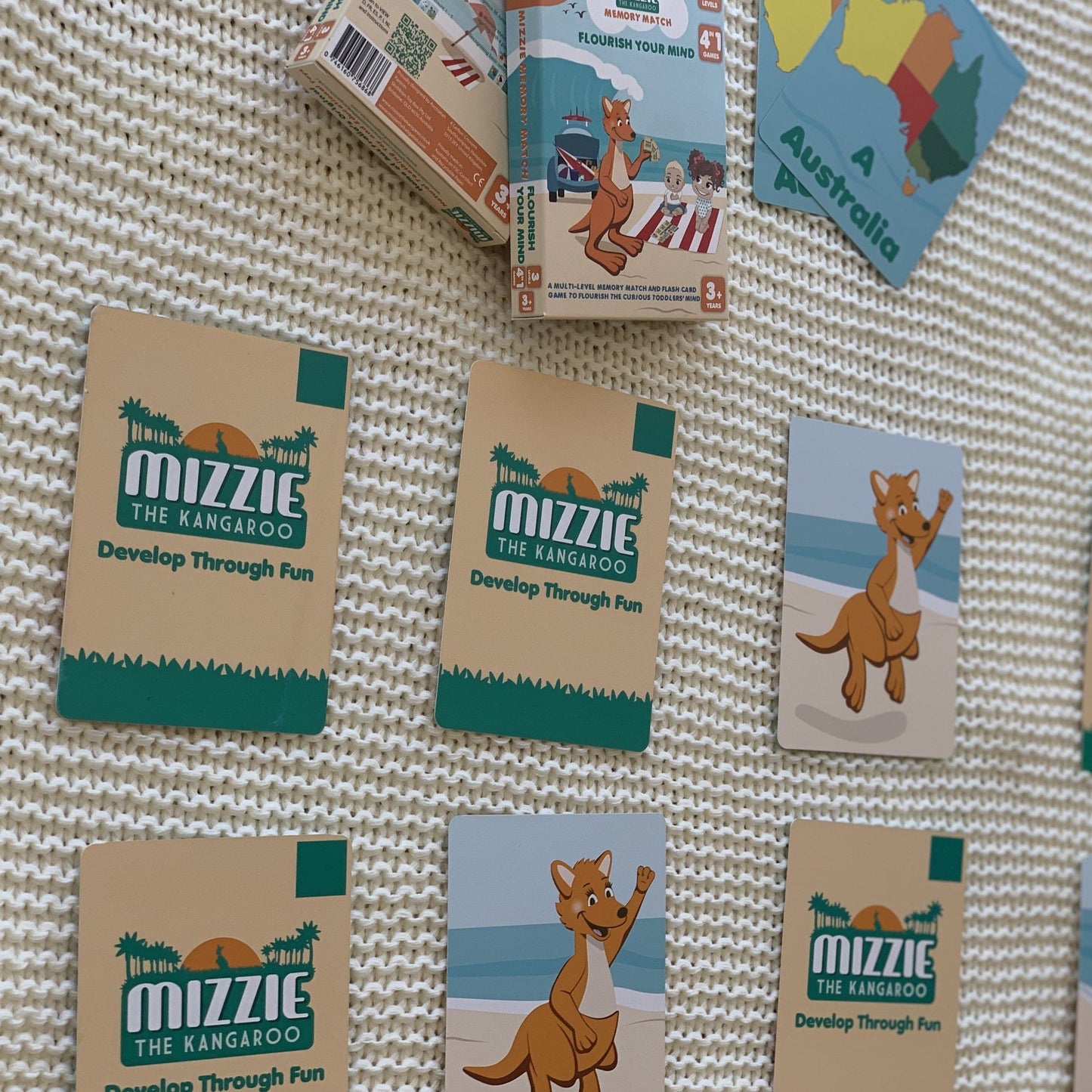 Mizzie The Kangaroo Memory Match 4 in 1 Flash Card Game Set