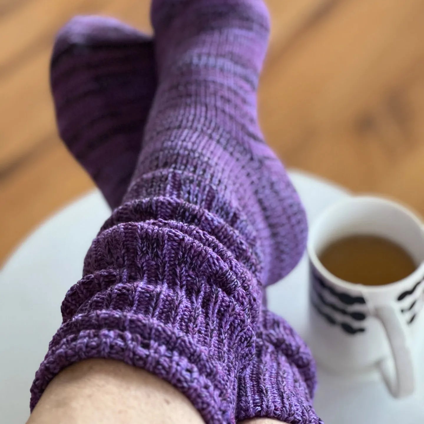 Mongrel Socks Pure Merino Wool Socks - Purple Black
