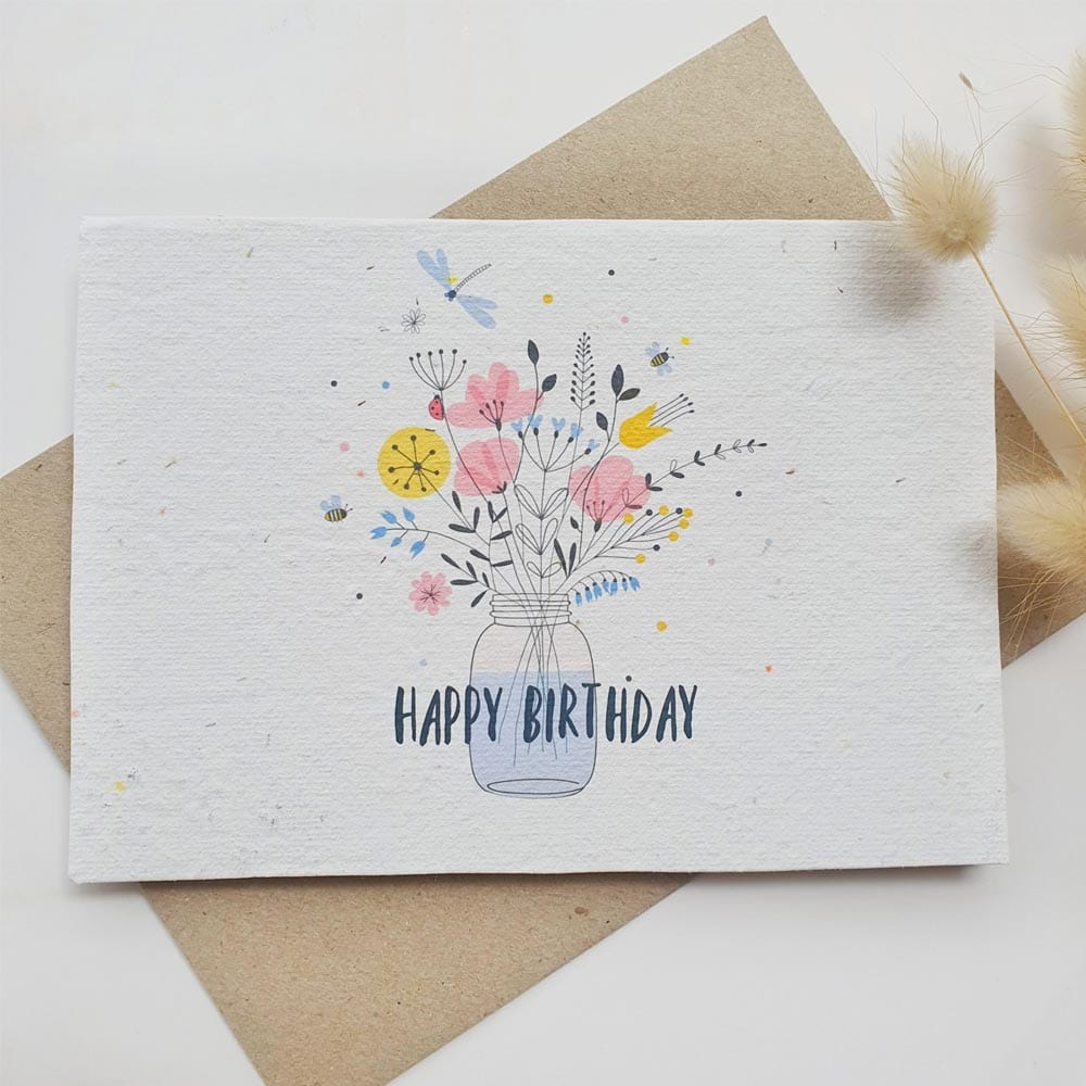 Native Seed Box Plantable Seed Cards - Swan River Daisy Seeds Happy Birthday Blossom
