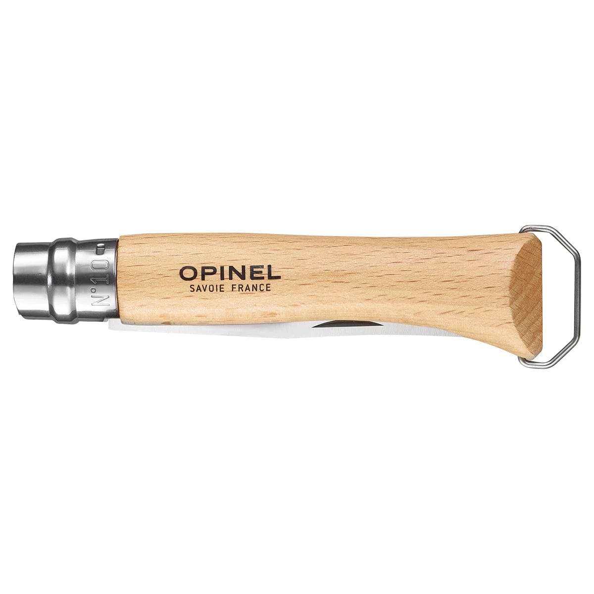 Opinel No.10 Beech Pocket Knife with Corkscrew & Bottle Opener