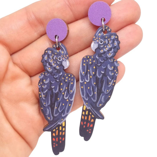 Pixie Nut and Co Black Cockatoo Earrings