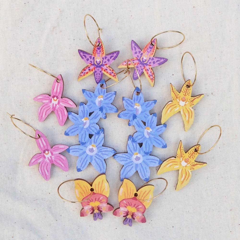 Pixie Nut and Co Sun Orchid Earrings