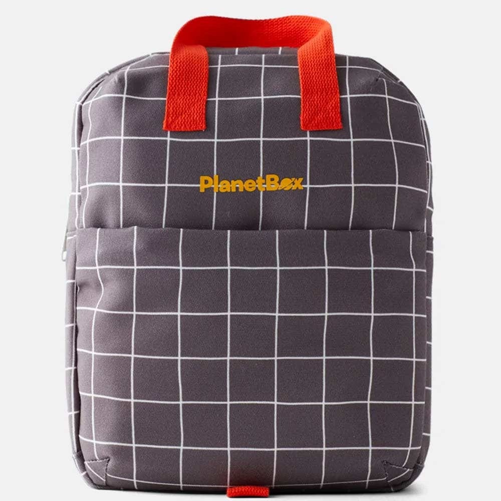 Planetbox Lunch Tote Bag Gull Grey Grid