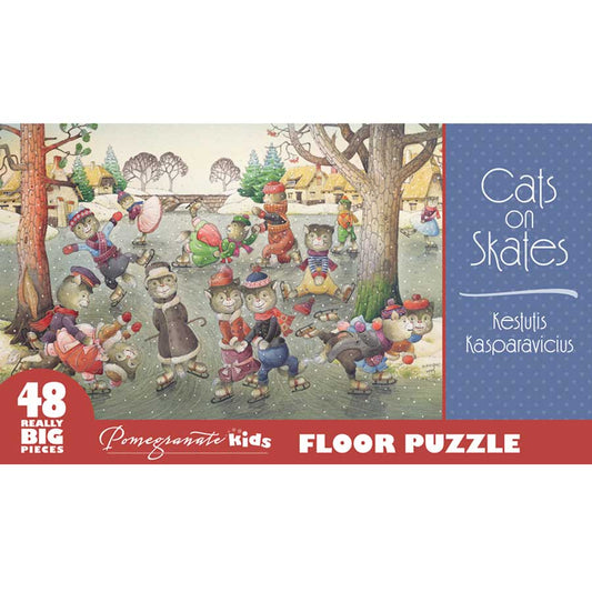 Pomegranate Floor Jigsaw Puzzle - Cats on Skates