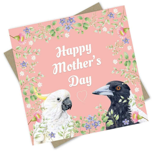 Popcorn Blue Mother's Day Card - Pink Forest
