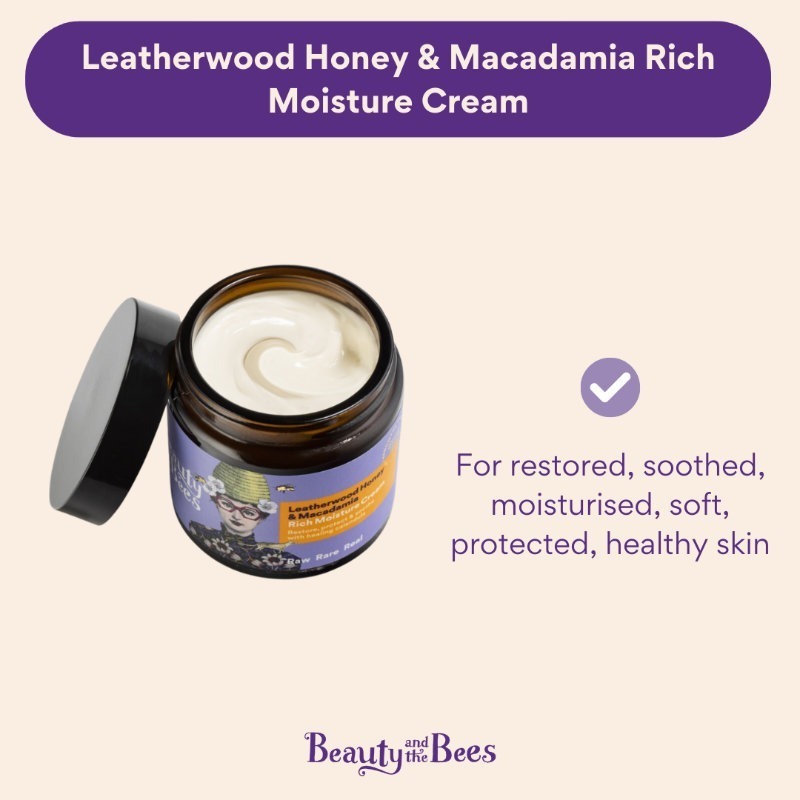 Beauty & the Bees Rich Moisture Cream 120ml - Leatherwood Honey & Macadamia