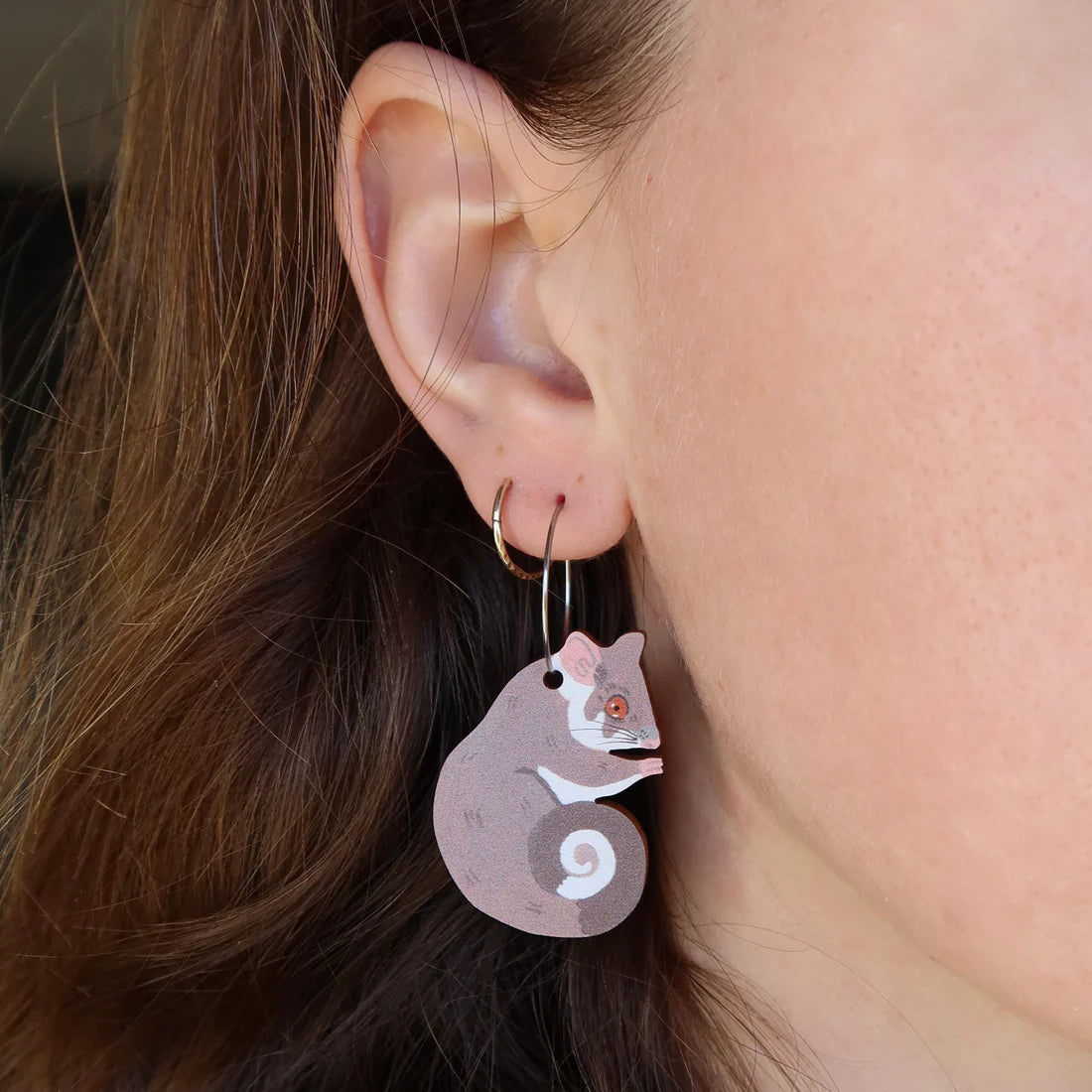 Pixie Nut & Co. Ringtail Possum Hoop Earrings