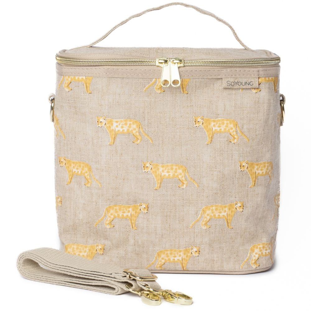 SoYoung Raw Linen Lunch Poche Golden Panthers