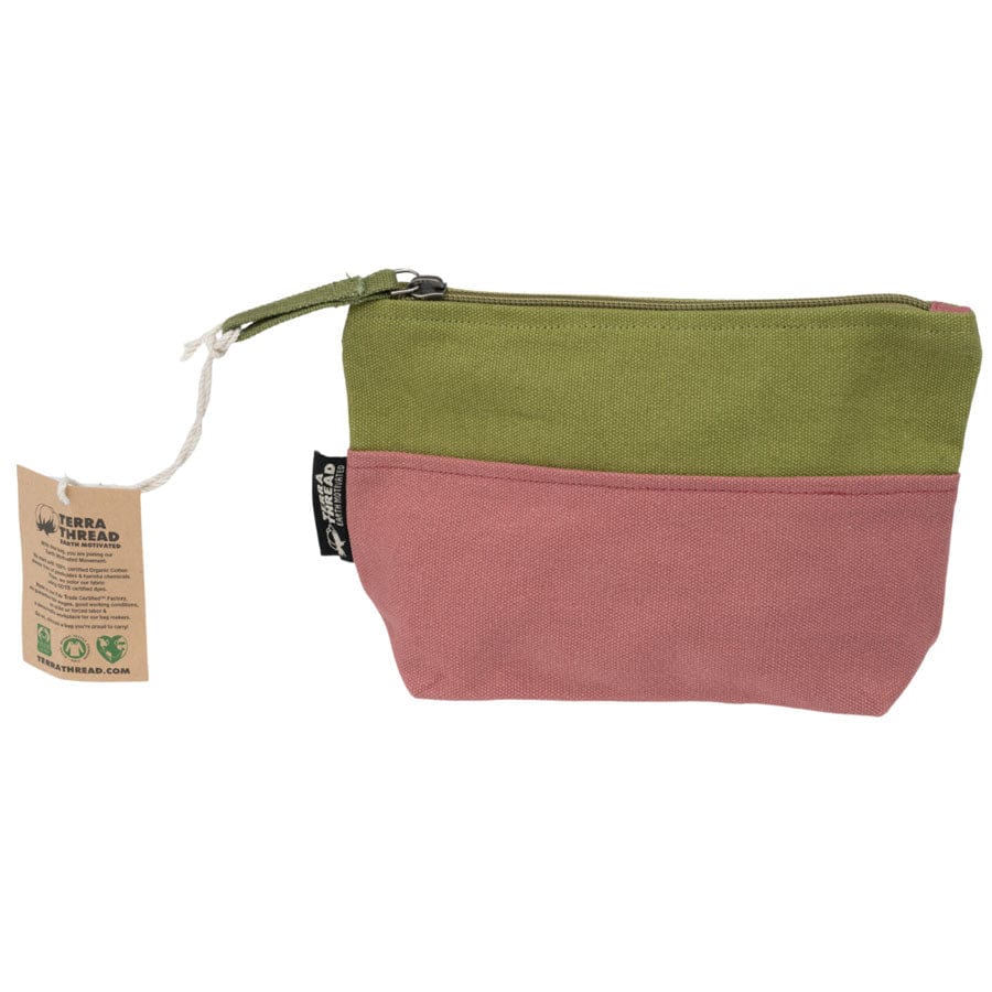 Terra Thread Honua Canvas Cosmetic Pouch Mixed Double Green and Red